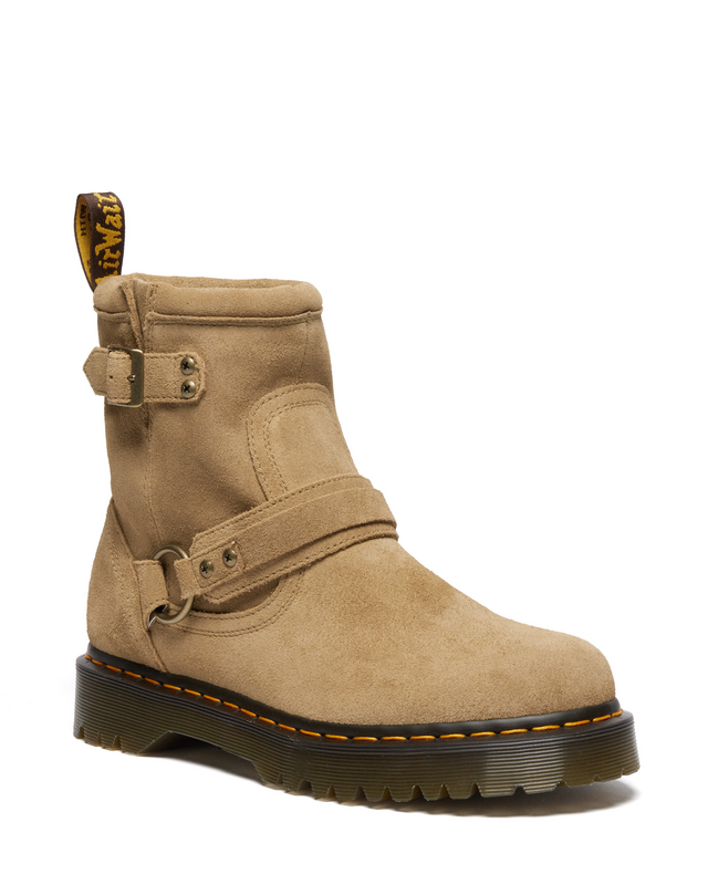 Bottes de motard  de Dr. Martens - Anistone HRNS - Savannah Tan Bronx Suede - EU36 à EU41 - pour Femme - camel - Dr. Martens - View 2