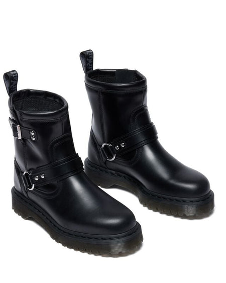 Bottes de motard  de Dr. Martens - Anistone HRNS - Black Orleans - EU36 à EU41 - pour Femme - noir - Dr. Martens