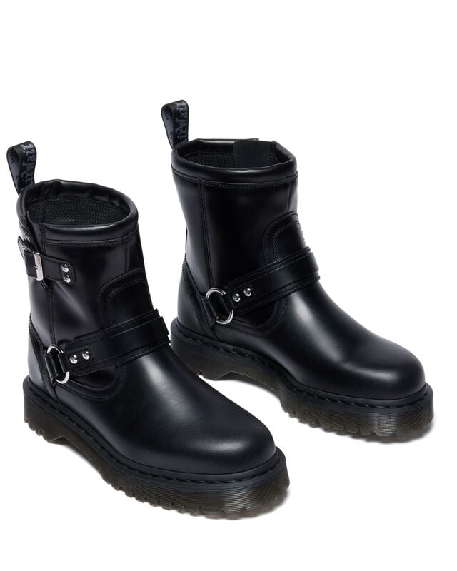 Bottes de motard  de Dr. Martens - Anistone HRNS - Black Orleans - EU36 à EU41 - pour Femme - noir - Dr. Martens