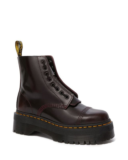 Bottes de motard  de Dr. Martens - Sinclair - Cherry Red Arcadia - EU36 à EU38 - pour Femme - rouge marron - Dr. Martens