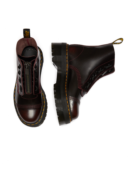 Bottes de motard  de Dr. Martens - Sinclair - Cherry Red Arcadia - EU36 à EU38 - pour Femme - rouge marron - Dr. Martens - View 2