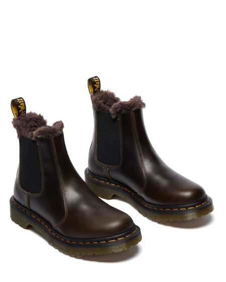 Bottes de motard  de Dr. Martens - 2976 Leonore - Dark Taupe Orleans - EU36 à EU41 - pour Femme - marron - Dr. Martens