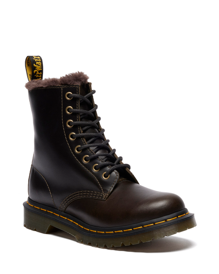 Bottes de motard  de Dr. Martens - 1460 Serena - Dark Taupe Orleans - EU36 à EU39 - pour Femme - marron - Dr. Martens - View 2