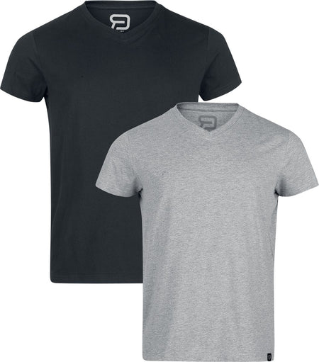 T-Shirt Manches courtes  de RED by EMP - T-Shirts - Lot de 2 - S à XXL - pour Homme - noir/gris - RED by EMP