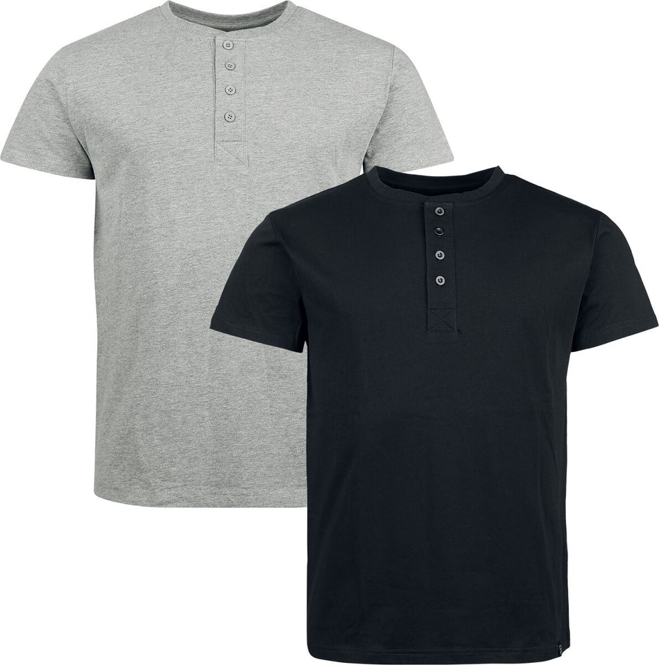 T-Shirt Manches courtes  de RED by EMP - T-Shirts - Lot de 2 - S à XXL - pour Homme - noir/gris - RED by EMP