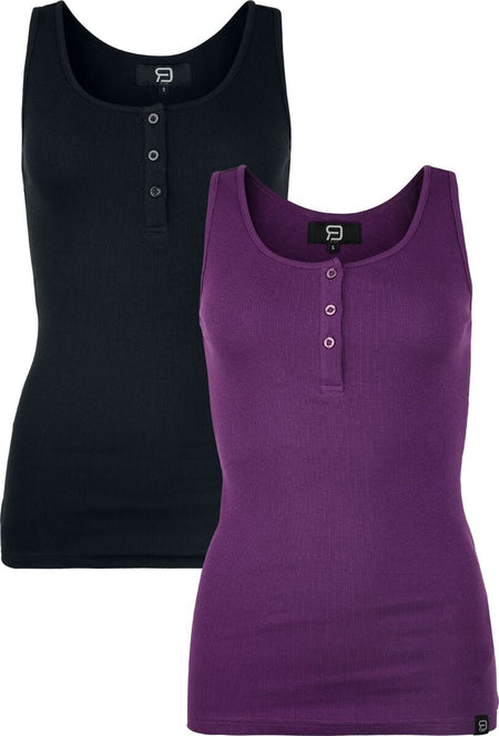 Top  de RED by EMP - Débardeur (Lot de 2) - S à XL - pour Femme - noir/lilas - RED by EMP
