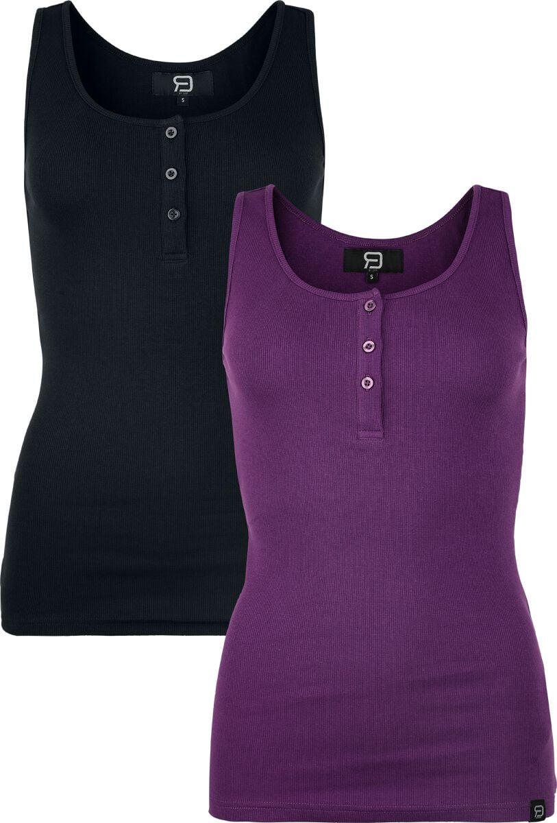 Top  de RED by EMP - Débardeur (Lot de 2) - S à XL - pour Femme - noir/lilas - RED by EMP