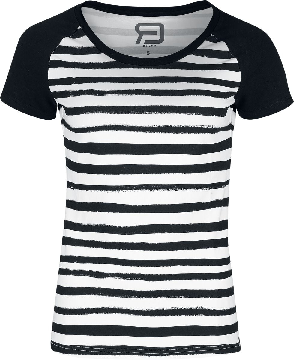 T-Shirt Manches courtes  de RED by EMP - S à XL - pour Femme - noir/blanc - RED by EMP
