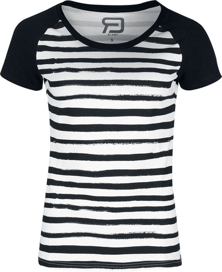 T-Shirt Manches courtes  de RED by EMP - S à XL - pour Femme - noir/blanc - RED by EMP