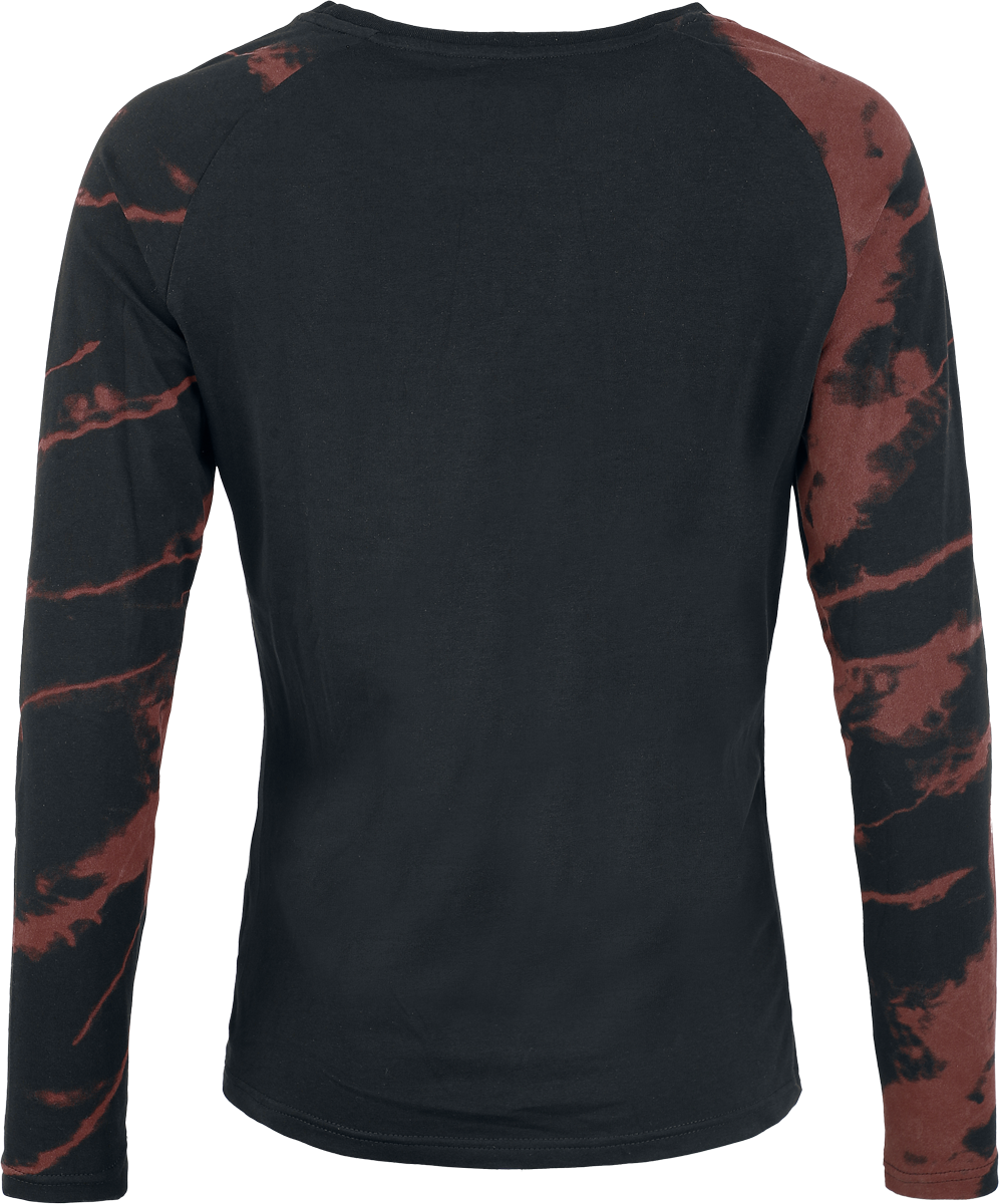 T-shirt manches longues  de RED by EMP - Haut Manches Longues Raglan - S à XXL - pour Femme - noir/rouge - RED by EMP - View 2