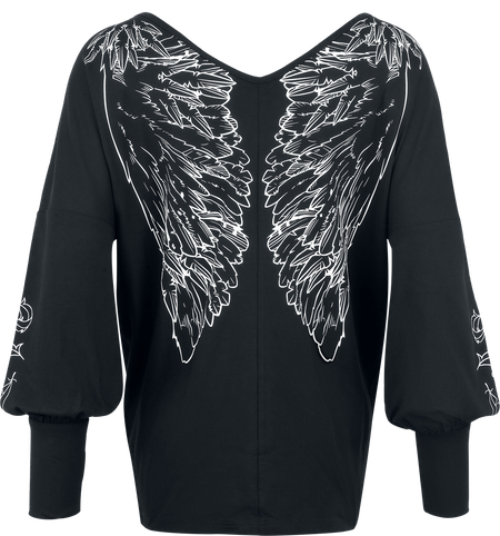 T-shirt manches longues  de Harry Potter - Hedwige - S à XXL - pour Femme - noir - Harry Potter - View 2