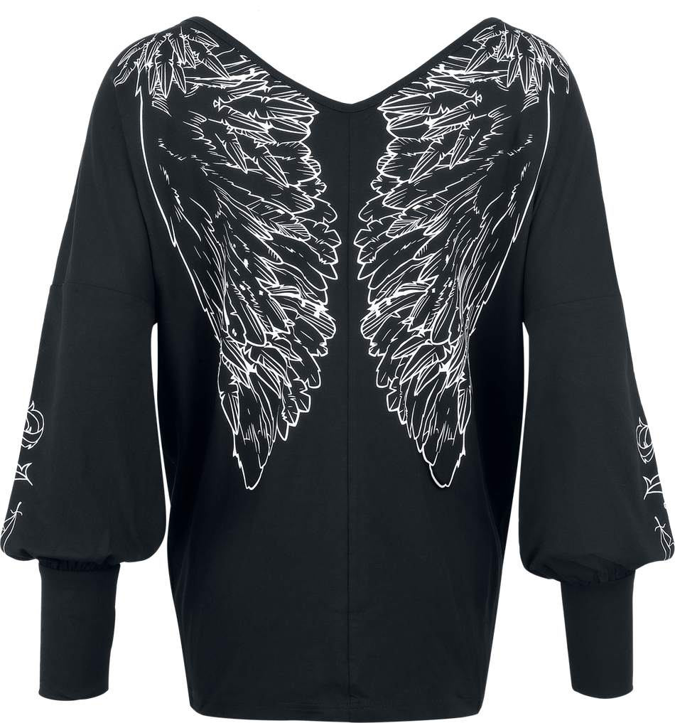 T-shirt manches longues  de Harry Potter - Hedwige - S à XXL - pour Femme - noir - Harry Potter - View 2