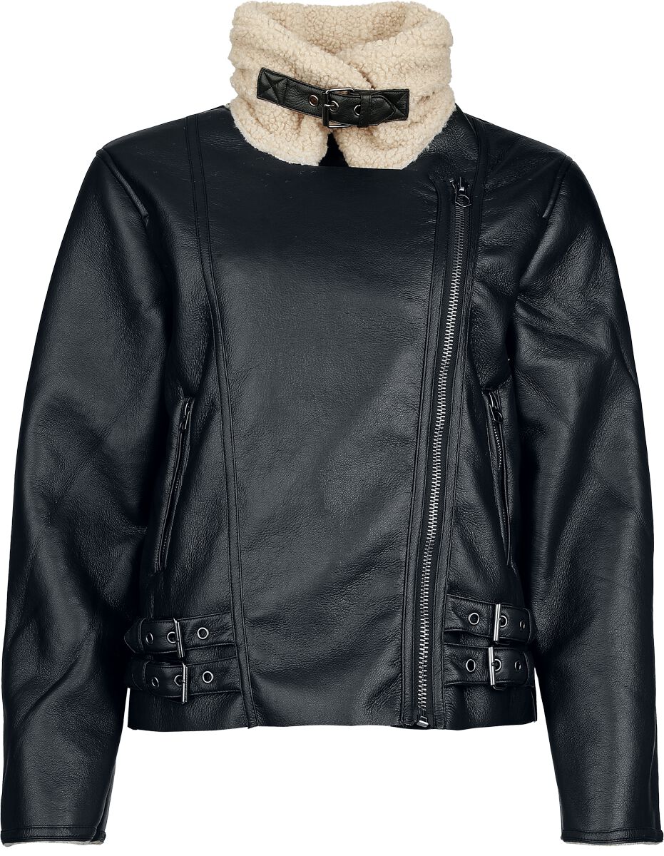 Veste en imitation cuir  de Hailys - LS PU JK RA44MONDA - XS à XXL - pour Femme - noir - Hailys