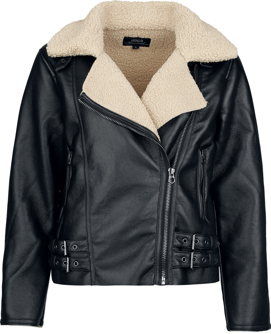 Veste en imitation cuir  de Hailys - LS PU JK RA44MONDA - XS à XXL - pour Femme - noir - Hailys - View 2