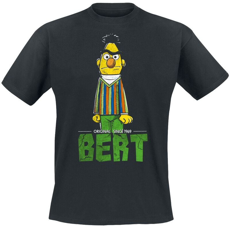 T-Shirt Manches courtes  de Sesame Street - Bert - S à 5XL - pour Homme - noir - Sesame Street