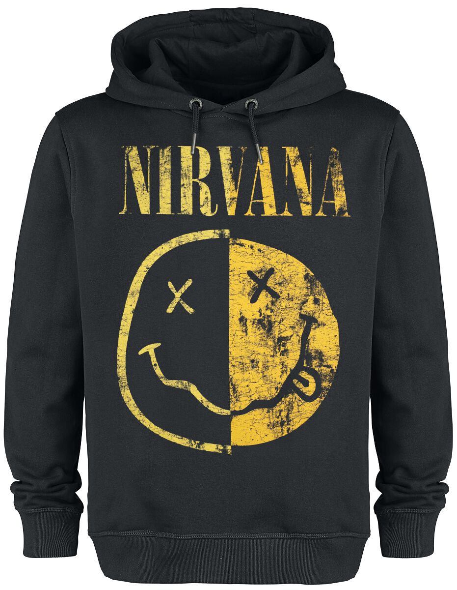 Sweat-shirt à capuche  de Nirvana - Amplified Collection - Spliced Smiley - XS à 3XL - pour Homme - noir - Nirvana