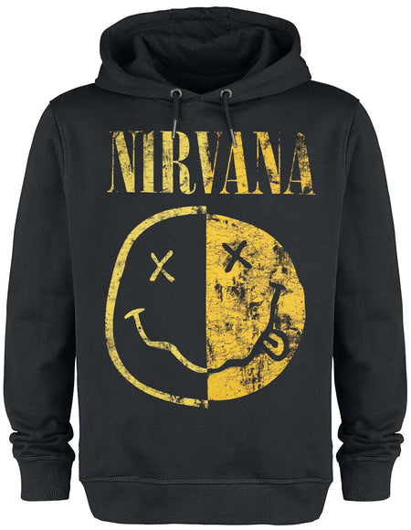 Sweat-shirt à capuche  de Nirvana - Amplified Collection - Spliced Smiley - XS à 3XL - pour Homme - noir - Nirvana