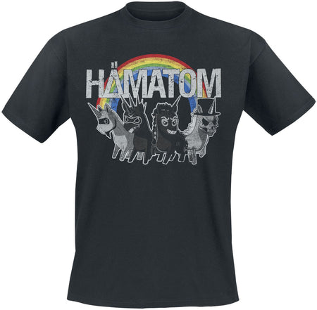 T-Shirt Manches courtes  de Hämatom - Einhorn - S à XL - pour Homme - noir - Hämatom
