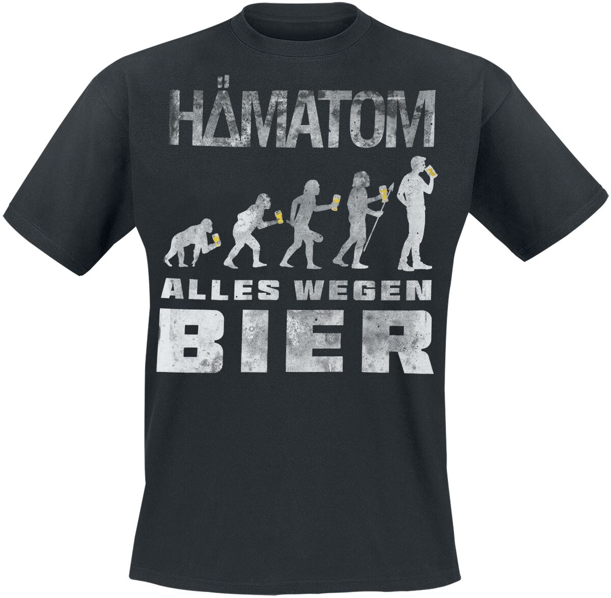 T-Shirt Manches courtes  de Hämatom - Bier - S à XL - pour Homme - noir - Hämatom