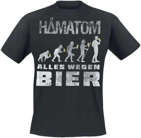 T-Shirt Manches courtes  de Hämatom - Bier - S à XL - pour Homme - noir - Hämatom