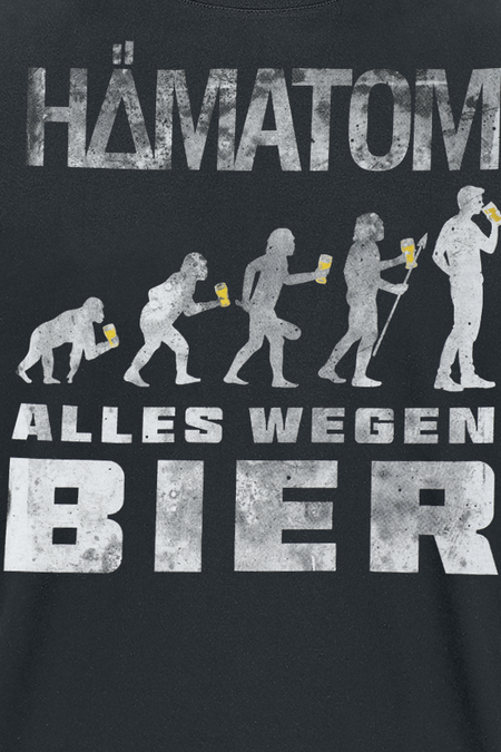 T-Shirt Manches courtes  de Hämatom - Bier - S à XL - pour Homme - noir - Hämatom - View 2