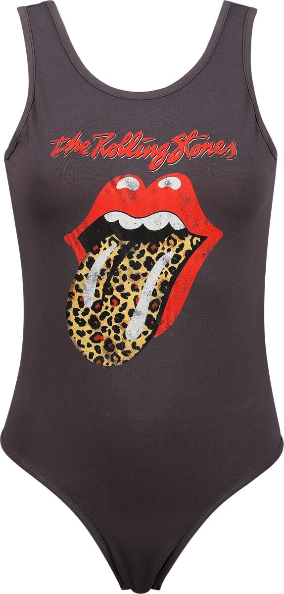 Body  de The Rolling Stones - Amplified Collection - Leopard Tongue - XS à XL - pour Femme - anthracite - The Rolling Stones