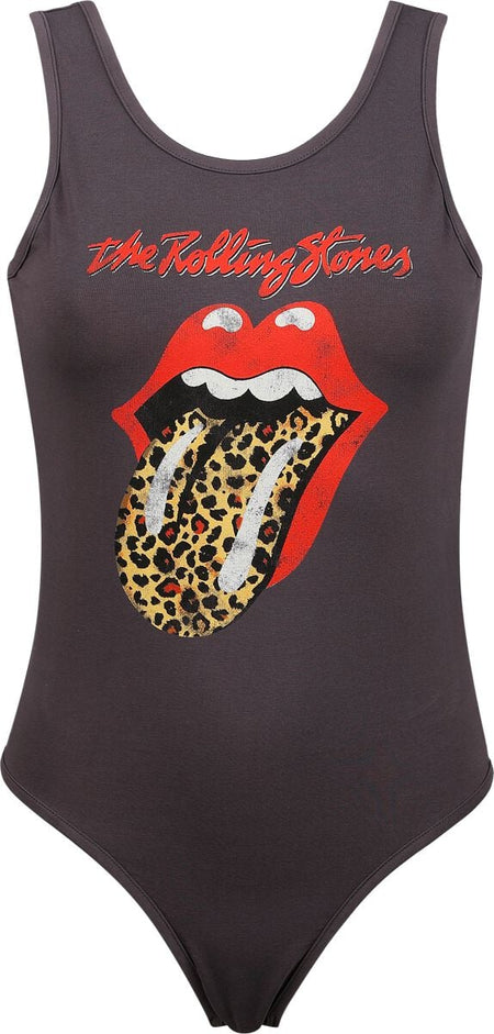 Body  de The Rolling Stones - Amplified Collection - Leopard Tongue - XS à XL - pour Femme - anthracite - The Rolling Stones