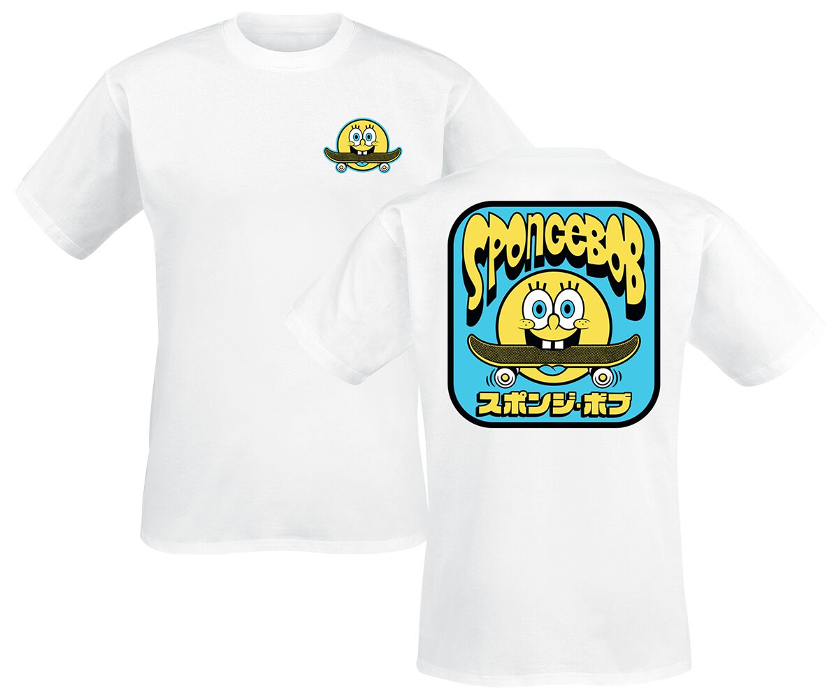 T-Shirt Manches courtes  de Bob L'Éponge - S à XXL - pour Homme - blanc - Bob L'Éponge