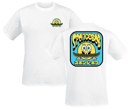 T-Shirt Manches courtes  de Bob L'Éponge - S à XXL - pour Homme - blanc - Bob L'Éponge