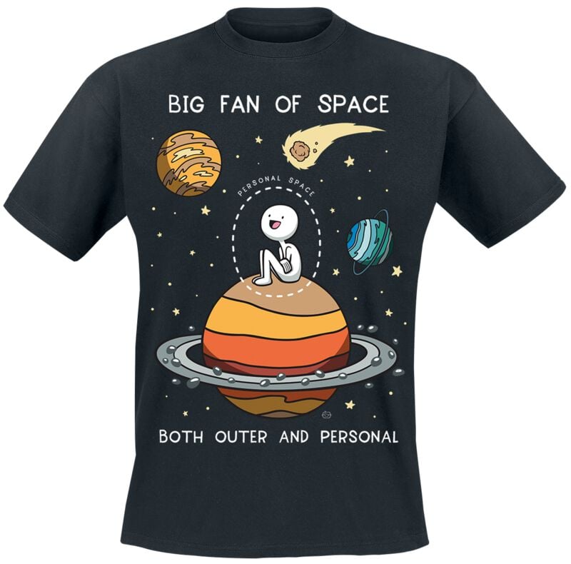 T-Shirt Manches courtes Fun de Goodie Two Sleeves - Big Fan Of Space - S à XL - pour Homme - noir - Goodie Two Sleeves