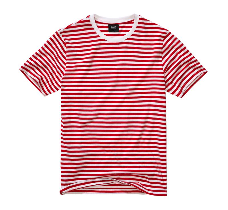 T-Shirt Manches courtes  de Brandit - Haut Manches Longues - S à 3XL - pour Homme - rouge/blanc - Brandit