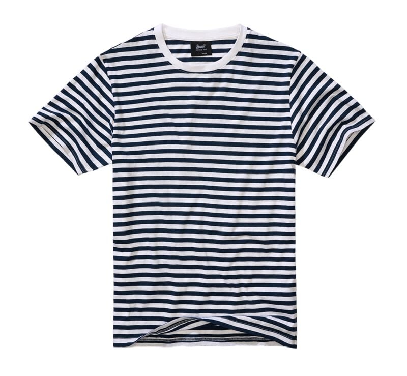T-Shirt Manches courtes  de Brandit - Haut Manches Longues - M à 3XL - pour Homme - bleu marine/blanc - Brandit
