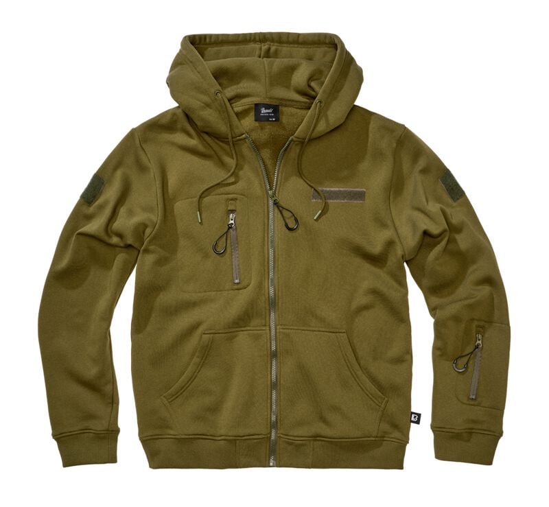 Sweat-shirt zippé à capuche  de Brandit - Tactical - Veste - S à XXL - pour Homme - olive - Brandit