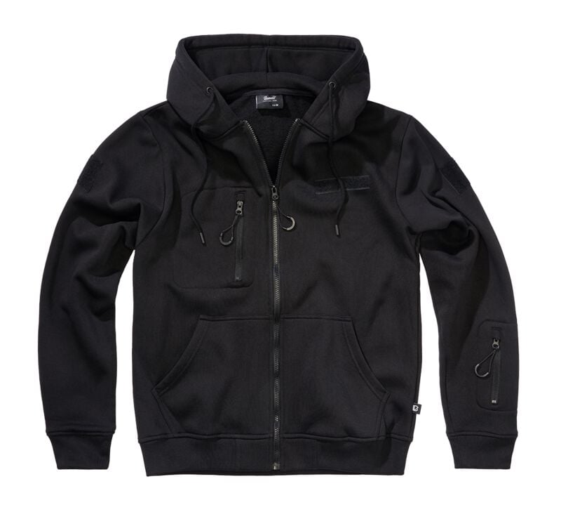 Sweat-shirt zippé à capuche  de Brandit - Tactical - Veste - S à 5XL - pour Homme - noir - Brandit