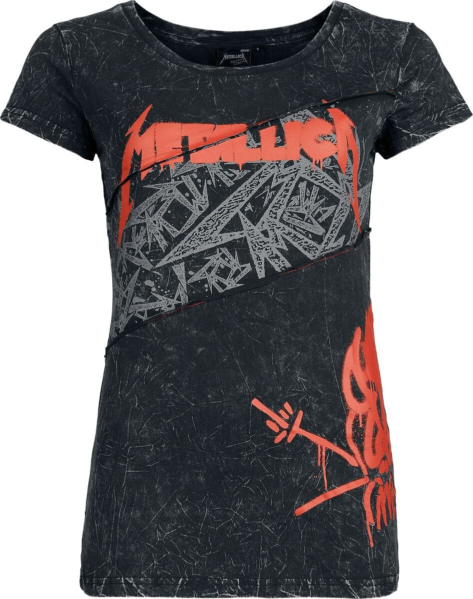 T-Shirt Manches courtes  de Metallica - S à XXL - pour Femme - gris foncé - metallica