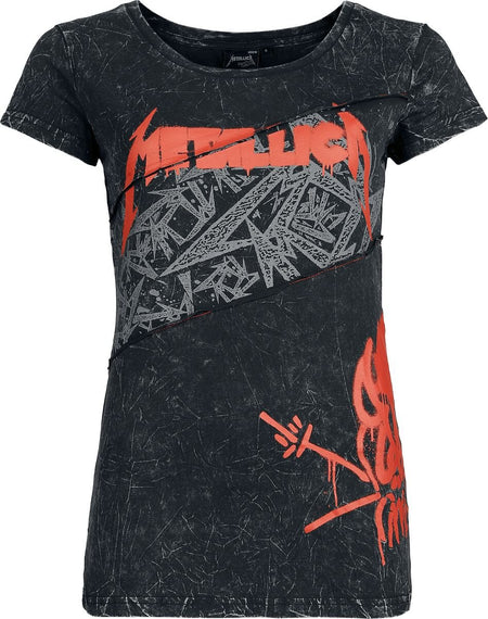 T-Shirt Manches courtes  de Metallica - S à XXL - pour Femme - gris foncé - metallica