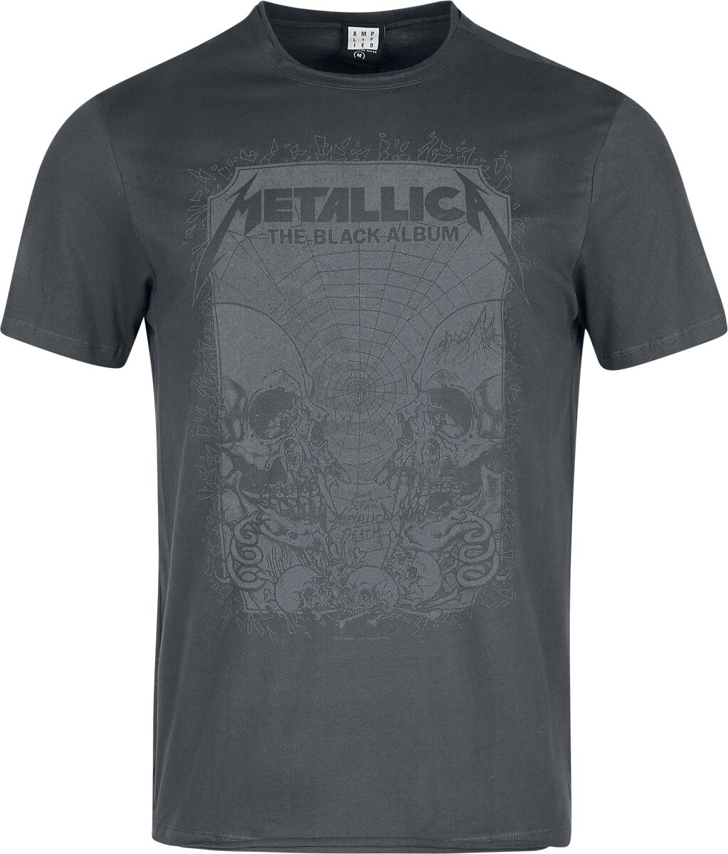 T-Shirt Manches courtes  de Metallica - Amplified Collection - The Black Album - S à 3XL - pour Homme - anthracite - metallica