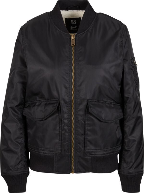 Veste mi-saison  de Brandit - Veste Bomber Sherpa - S à XXL - pour Femme - noir - Brandit