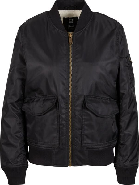 Veste mi-saison  de Brandit - Veste Bomber Sherpa - S à XXL - pour Femme - noir - Brandit