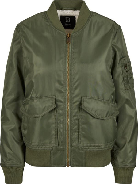 Veste mi-saison  de Brandit - Veste Bomber Sherpa - S à XXL - pour Femme - olive - Brandit