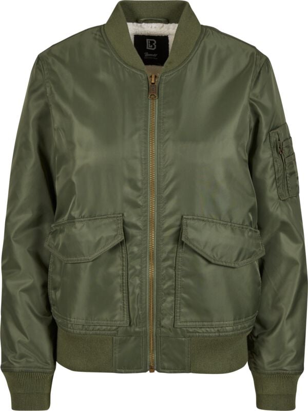 Veste mi-saison  de Brandit - Veste Bomber Sherpa - S à XXL - pour Femme - olive - Brandit