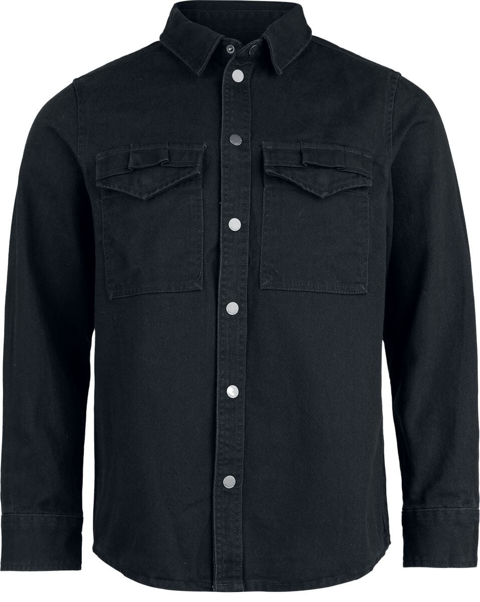 Chemise manches longues  de Brandit - Heavy Twill Shirt - S à 3XL - pour Homme - noir - Brandit