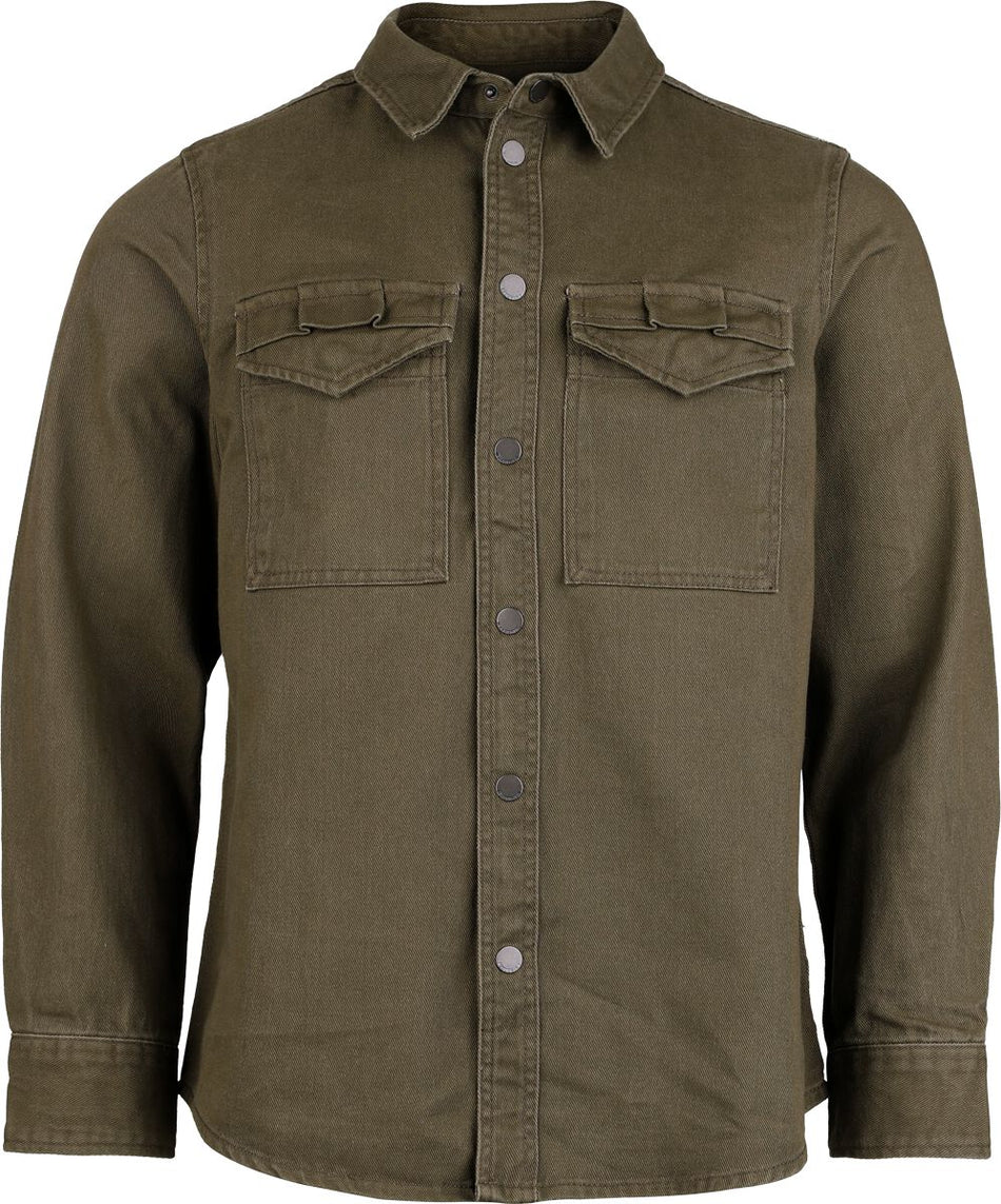 Chemise manches longues  de Brandit - Heavy Twill Shirt - S à M - pour Homme - olive - Brandit
