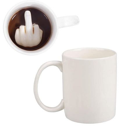 Mug Fun de Doigt d'Honneur - Mug 3D - pour Indifférent - blanc - Doigt d'Honneur - Mug 3D
