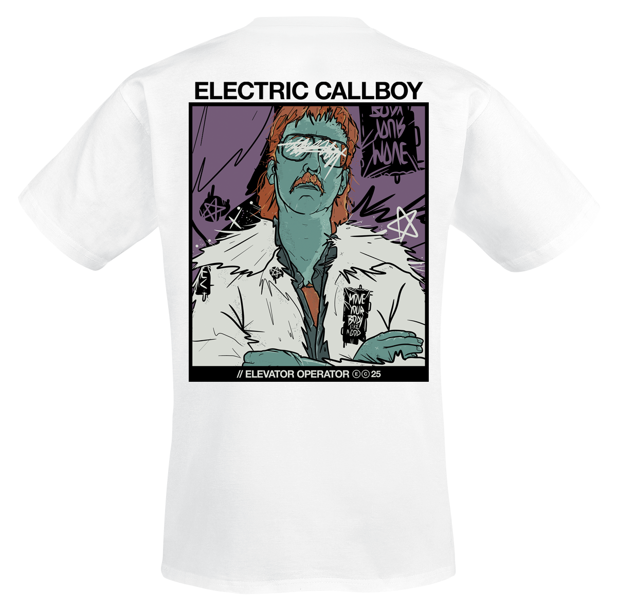 T-Shirt Manches courtes  de Electric Callboy - Elevator Operator Scratch - XL à 3XL - pour Homme - blanc - Electric Callboy - View 2