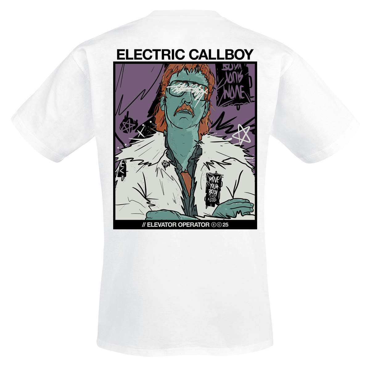 T-Shirt Manches courtes  de Electric Callboy - Elevator Operator Scratch - XL à 3XL - pour Homme - blanc - Electric Callboy - View 2