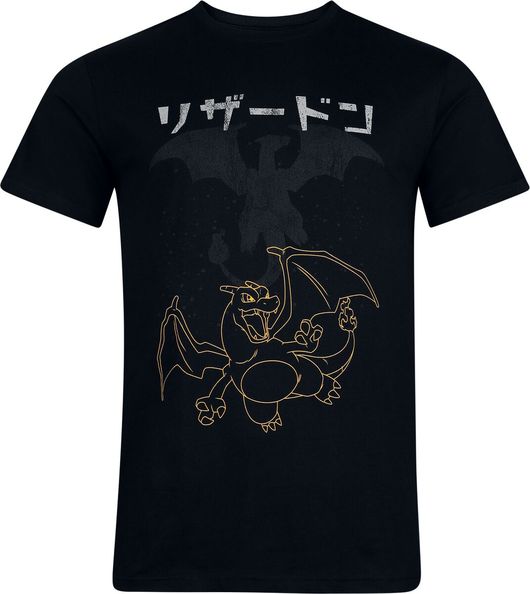 T-Shirt Manches courtes Gaming de Pokémon - Dracaufeu - S à XL - pour Homme - noir - Pokémon