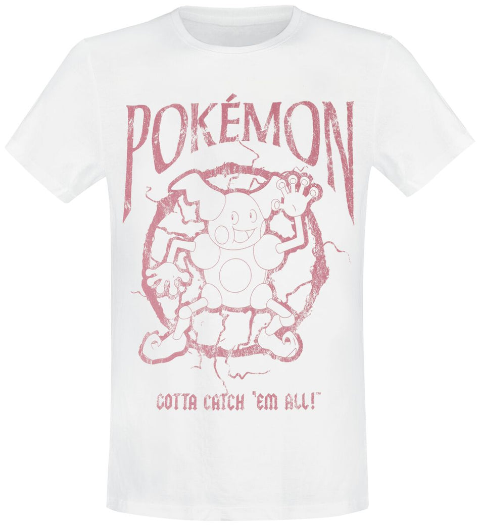 T-Shirt Manches courtes Gaming de Pokémon - Mr. Mime - S à XXL - pour Homme - blanc - Pokémon