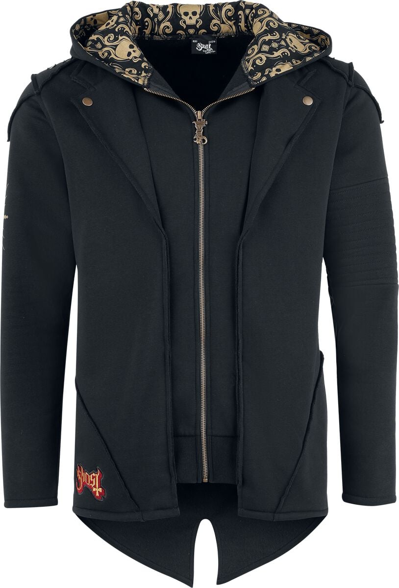Sweat-shirt zippé à capuche  de Ghost - Sweat Zippé Ghost - Collection Signature EMP - S à XXL - pour Homme - noir - Ghost