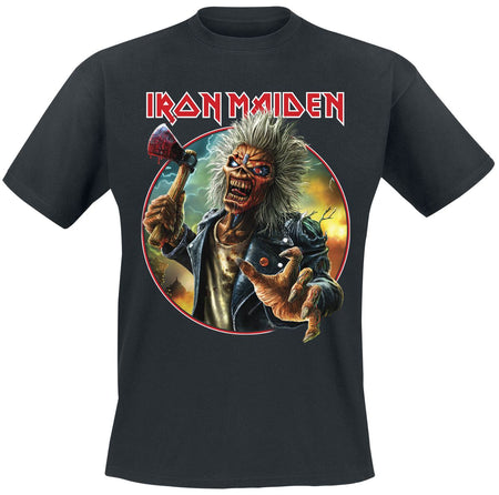 T-Shirt Manches courtes  de Iron Maiden - Axe Eddie Circle - S à 4XL - pour Homme - noir - Iron Maiden